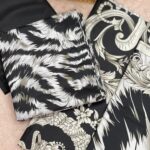 Black & White Zebra Print Lilan Unstitched 3-Piece Suit with Floral Dupatta