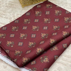 Deep Mahroon Doria Lilan Unstitched 2-Piece Suit