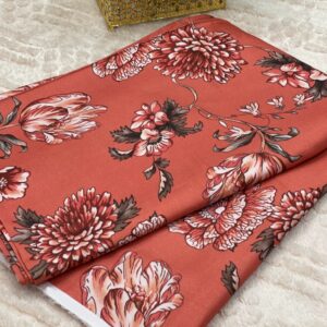 Rust Orange Floral Marina Unstitched 2-Piece Suit