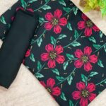 Black & Red Floral Doria Lilan Unstitched 2-Piece Suit