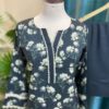 Deep Green Floral Doria Lilan Stitched 2-Piece Winter Suit with Lace Details 1