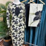 Black & Beige Khaddar Stitched 3-Piece Suit with Digital Dupatta & Lace Details