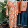 Soft Peach Khaddar Stitched 3-Piece Suit with Beige Bold Floral & Digital Dupatta with Lace Details