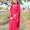 Deep Red Premium Lawn Stitched 3 Piece Suit 1