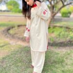 Beige Maroon Premium Lawn Stitched 3 Piece Suit