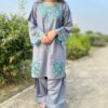 Gray Premium Lawn Stitched 3 Piece Suit