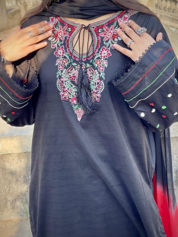 black-lawn-stitched-3-piece-hand-embroidered-suit 2